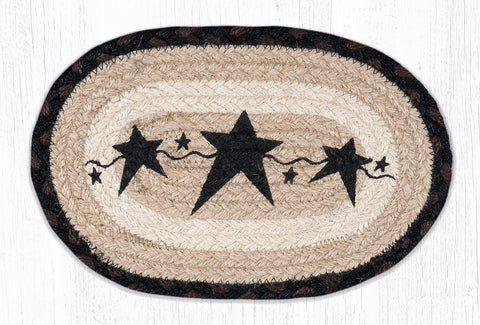 OMSP-313 Primitive Stars Black Printed Oval Swatch 7.5"x11"