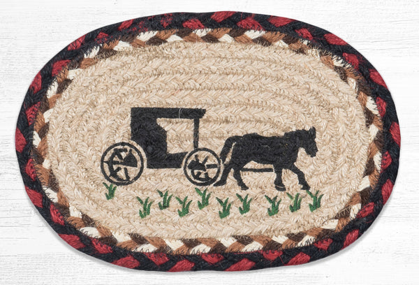 OMSP-319 Amish Buggy Printed Oval Swatch 7.5"x11"