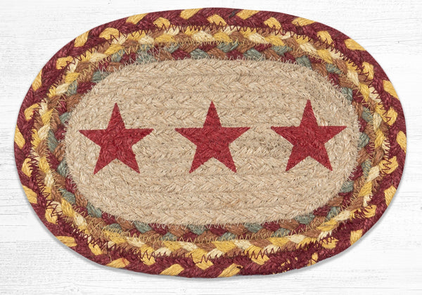 OMSP-357 Burgundy Star Printed Oval Swatch 7.5"x11"