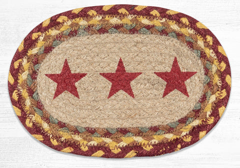OMSP-357 Burgundy Star Printed Oval Swatch 7.5"x11"