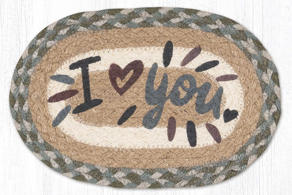 OMSP-419 I Heart You Printed Oval Swatch 7.5"x11"