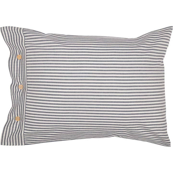 Farmhouse Ticking Blue Standard Sham 27Lx21W