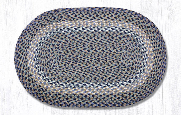 C-05 Blue/Natural Oval Braided Rug 20"x30"