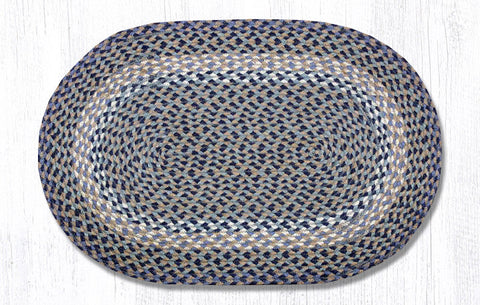 C-05 Blue/Natural Oval Braided Rug 20"x30"