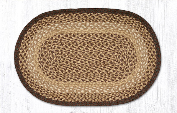 C-17 Chocolate/Natural Oval Braided Rug 20"x30"