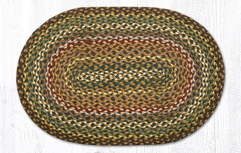 C-51 Fir/Ivory Oval Braided Rug 20"x30"