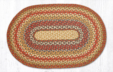 C-300 Honey/Vanilla/Ginger Oval Braided Rug 20"x30"