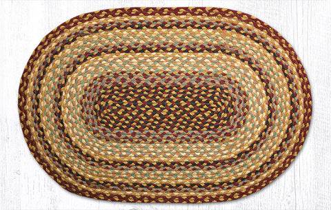 C-357 Burgundy/Gray/Cream Oval Braided Rug 20"x30"