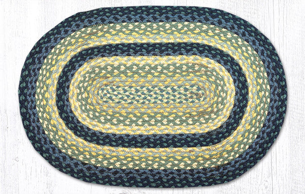 C-362 Breezy Blue/Taupe/Ivory Oval Braided Rug 20"x30"
