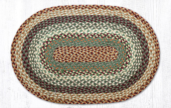 C-413 Buttermilk/Cranberry Oval Braided Rug 20"x30"