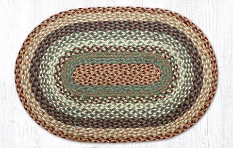 C-413 Buttermilk/Cranberry Oval Braided Rug 20"x30"