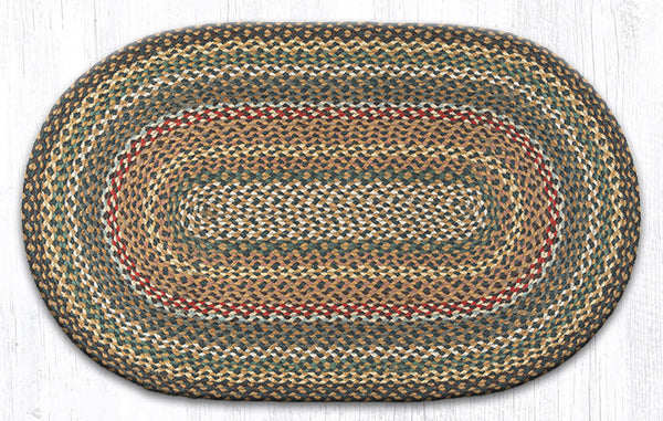 C-51 Fir/Ivory Oval Braided Rug 27"x45"