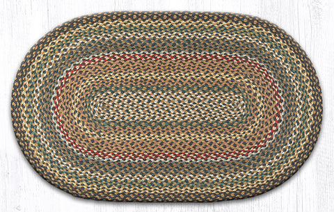 C-51 Fir/Ivory Oval Braided Rug 27"x45"