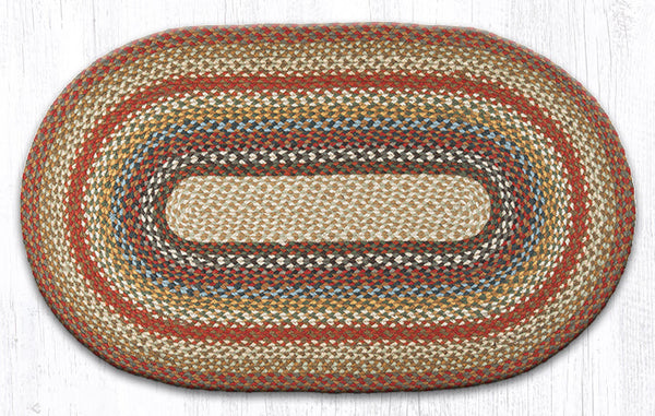 C-300 Honey/Vanilla/Ginger Oval Braided Rug 27"x45"