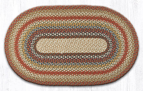 C-300 Honey/Vanilla/Ginger Oval Braided Rug 27"x45"