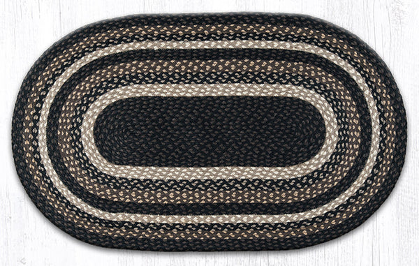 C-313 Mocha/Frappuccino Oval Braided Rug 27"x45"