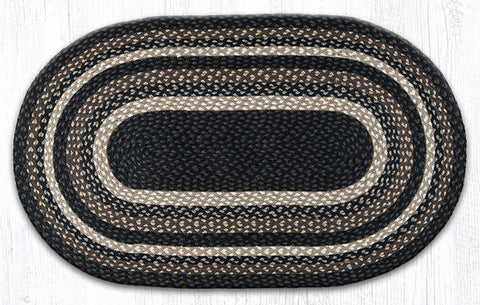 C-313 Mocha/Frappuccino Oval Braided Rug 27"x45"