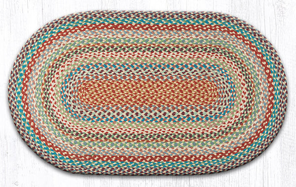 C-328 Multi 1 Oval Braided Rug 27"x45"