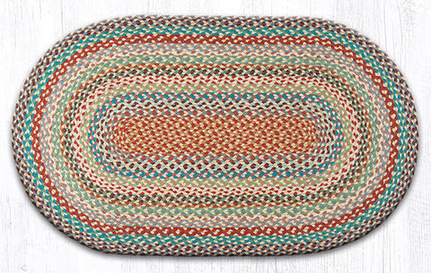 C-328 Multi 1 Oval Braided Rug 27"x45"