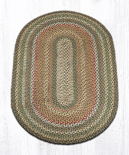 C-51 Fir/Ivory Oval Braided Rug 3'x5'
