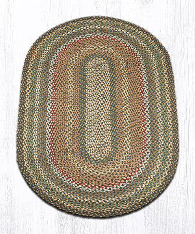 C-51 Fir/Ivory Oval Braided Rug 3'x5'