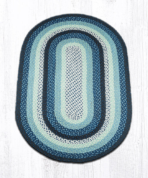 C-312 Blueberry/Cream Oval Braided Rug 3'x5'