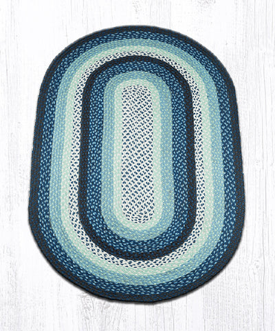C-312 Blueberry/Cream Oval Braided Rug 3'x5'