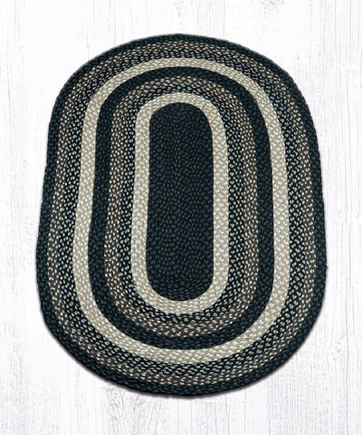 C-313 Mocha/Frappuccino Oval Braided Rug 3'x5'