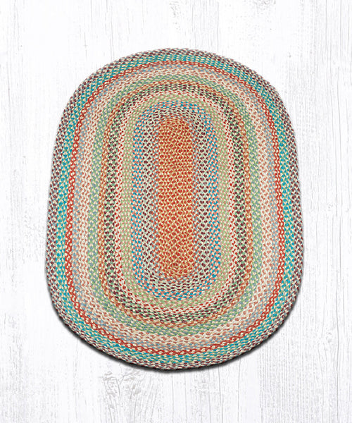 C-328 Multi 1 Oval Braided Rug 3'x5'