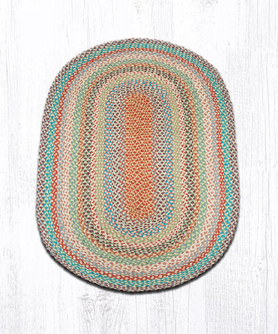 C-328 Multi 1 Oval Braided Rug 3'x5'