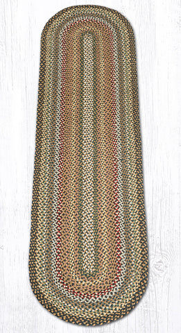 C-51 Fir/Ivory Oval Braided Rug 2'x8'