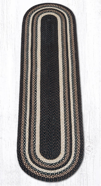 C-313 Mocha/Frappuccino Oval Braided Rug 2'x8'