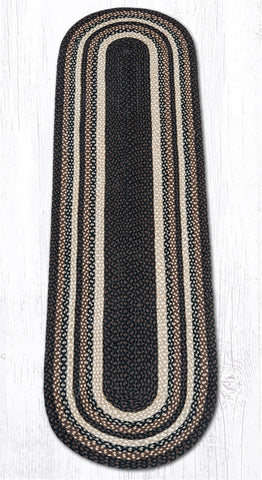 C-313 Mocha/Frappuccino Oval Braided Rug 2'x8'