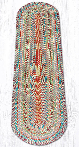 C-328 Multi 1 Oval Braided Rug 2'x8'