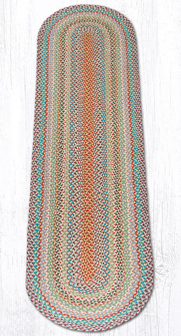 C-328 Multi 1 Oval Braided Rug 2'x8'