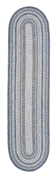 C-9-119 Denim Oval Braided Rug 2'x8'