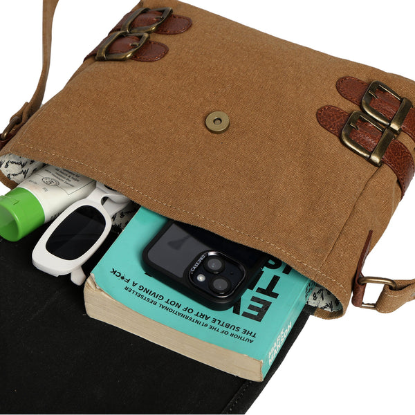 Buckled-up Brown Sugar Crossbody