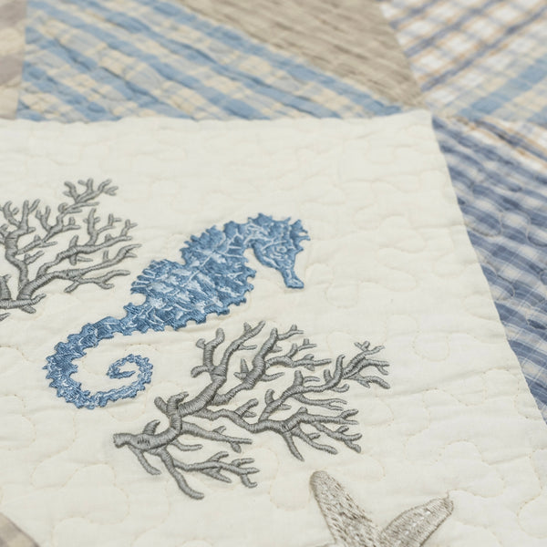 Coastal Star Quilted Throw Blanket | Coastal Country Decor