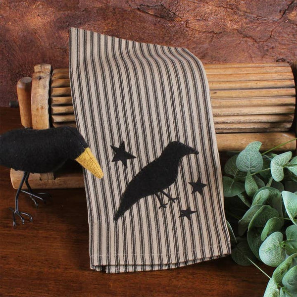 Set of 2 Crow Kitchen Towels – Primitive Farmhouse Cotton Towels