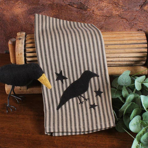 Set of 2 Crow Kitchen Towels – Primitive Farmhouse Cotton Towels