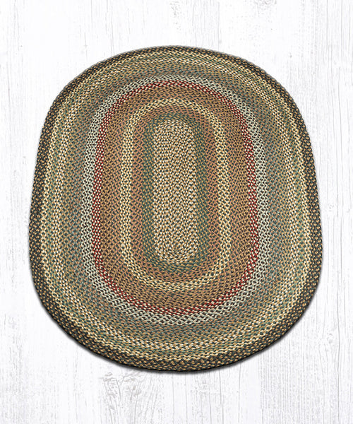 C-51 Fir/Ivory Oval Braided Rug 4'x6'