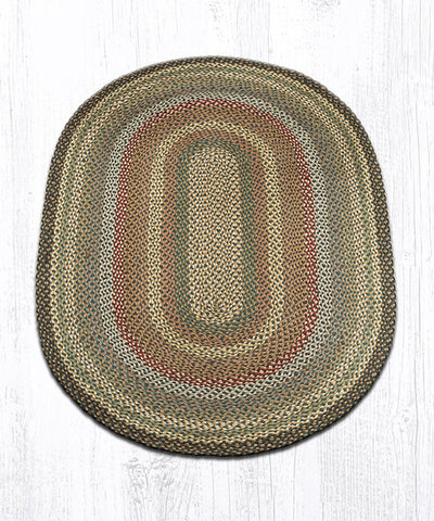C-51 Fir/Ivory Oval Braided Rug 4'x6'