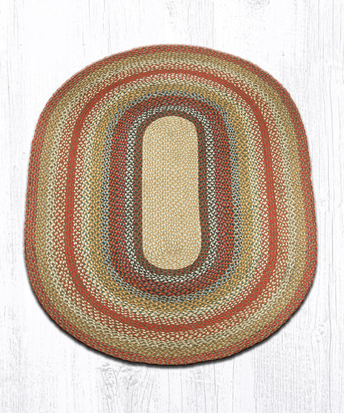 C-300 Honey/Vanilla/Ginger Oval Braided Rug 4'x6'