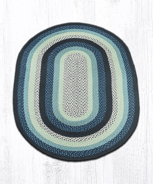 C-312 Blueberry/Cream Oval Braided Rug 4'x6'