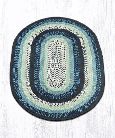 C-312 Blueberry/Cream Oval Braided Rug 4'x6'
