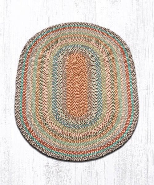 C-328 Multi 1 Oval Braided Rug 4'x6'
