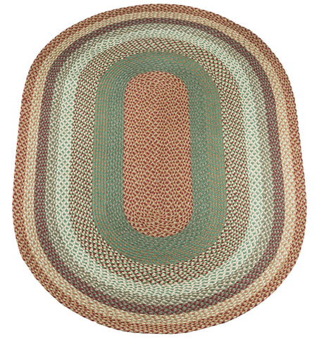 C-413 Buttermilk/Cranberry Oval Braided Rug 4'x6'
