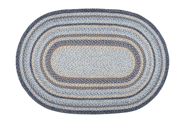 C-9-119 Denim Oval Braided Rug 4'x6'