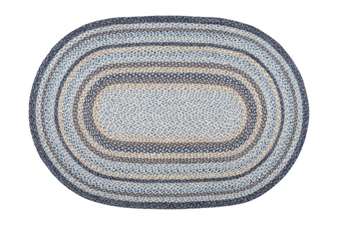 C-9-119 Denim Oval Braided Rug 4'x6'