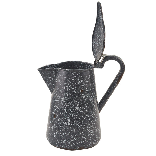 Granite Enamelware Pitcher with Lid - Gray